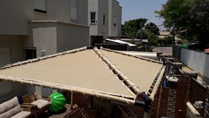 רשת צל 200 גרם תפור+ חיזוק שמשונית+טבעות